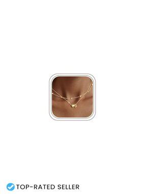 Layered Heart Initial Necklaces for Women Gold Plated